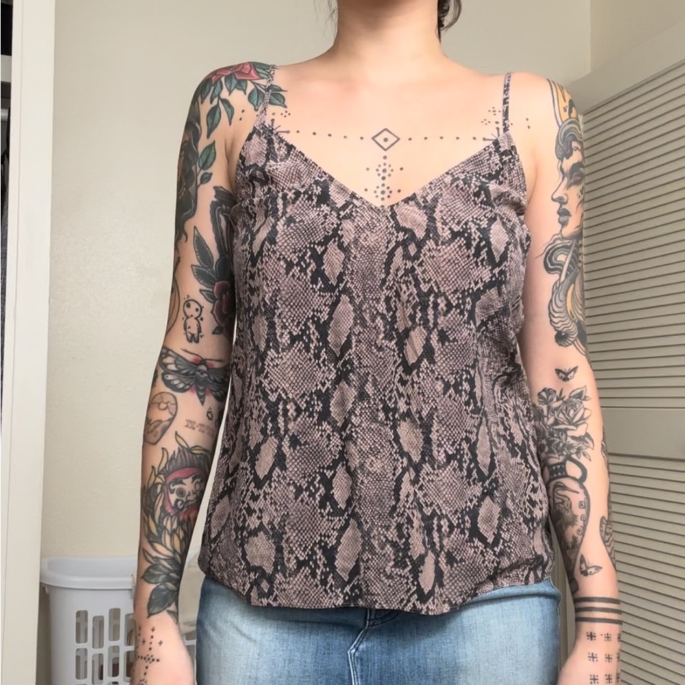 100% silk FRAME animal print cami